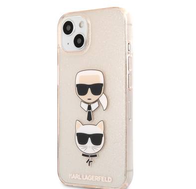 Karl Lagerfeld Case Pink/Black Glitter for iPhone 13 Pro