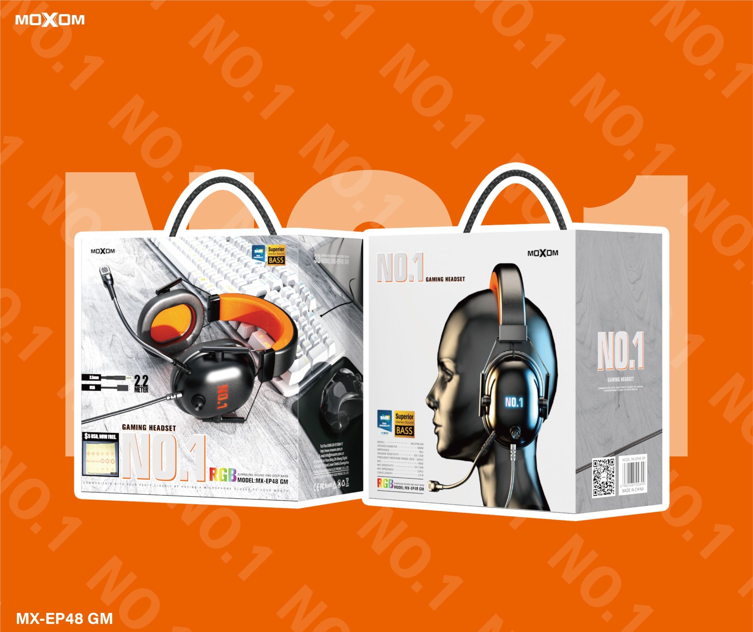 MOXOM MX-EP48 NO.1 RGB Gaming Headset